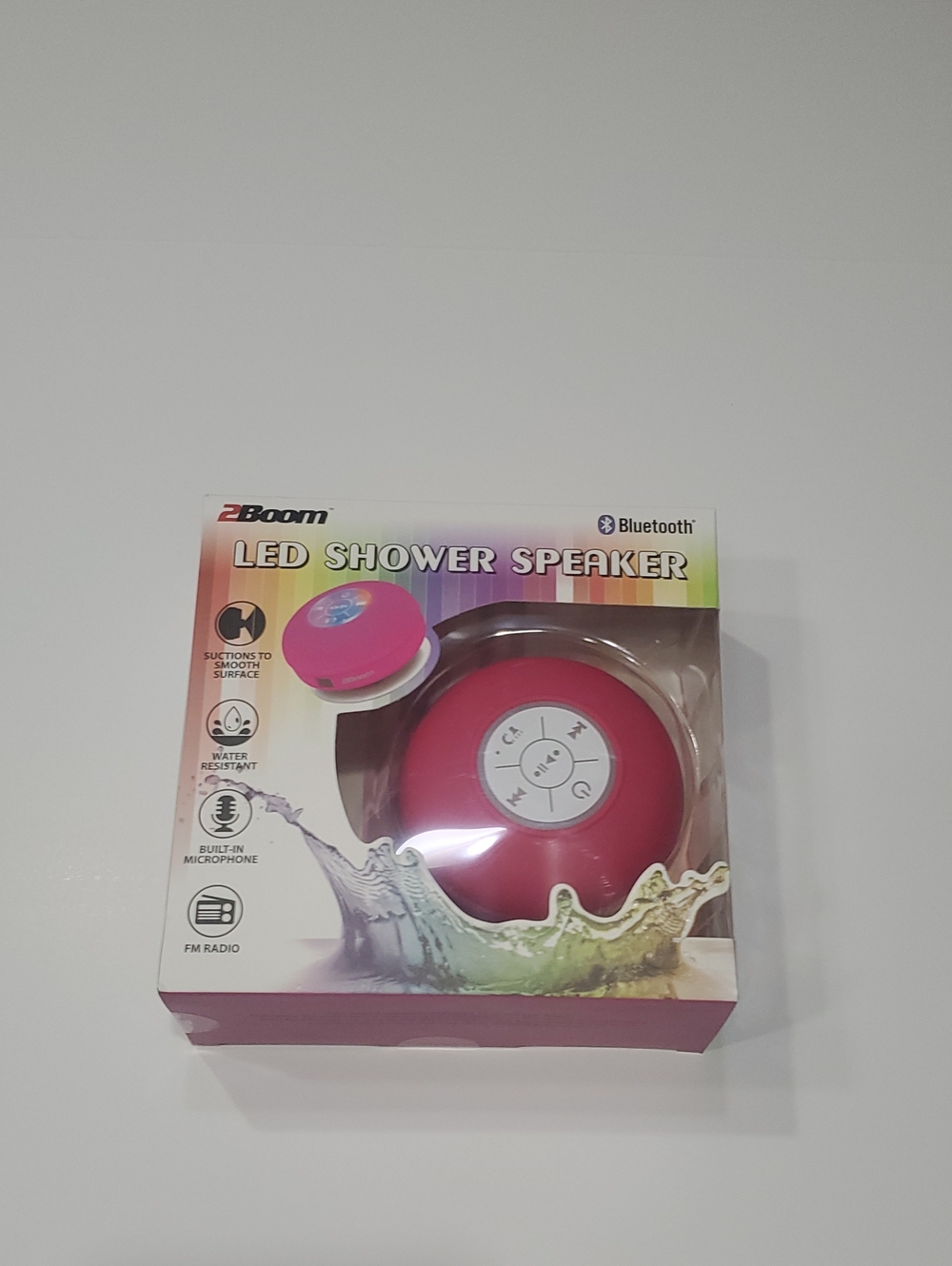 Pink LED Shower Bluetooth Speaker